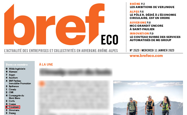 COVATEAM bénéficie d’un article dans BREF ECO